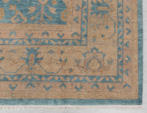 9x12 Blue Modern Living Rug Oushak Turkish Design Hand Knotted Hand Spun Wool Rug #SE-100
