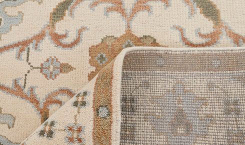 8x10 Beige Cream Persian Style Designer Oushak Turkish Design Hand Knotted Hand Spun Wool Rug #SE-129