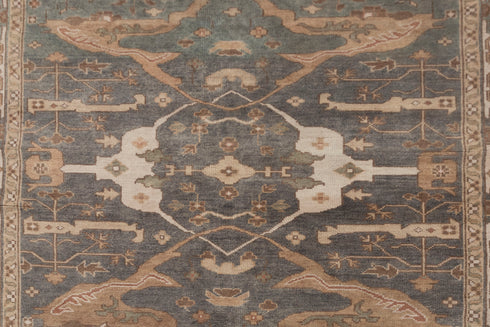 8x10 D.Grey Cream Beige Soft Pastel Oushak  Easy Washable Rug  Hand Knotted Hand Spun Wool Rug #Se-132