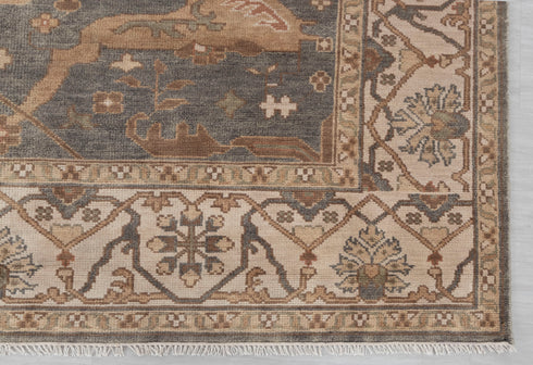 8x10 D.Grey Cream Beige Soft Pastel Oushak  Easy Washable Rug  Hand Knotted Hand Spun Wool Rug #Se-132