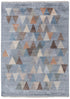 8x10 Wool Silk Geometric Blue Mid Century Inspired Hand Knotted Rug #Se-66(242x300 Cms.) Free Shipping!!