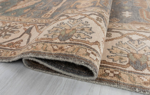 8x10 D.Grey Cream Beige Soft Pastel Oushak  Easy Washable Rug  Hand Knotted Hand Spun Wool Rug #Se-132