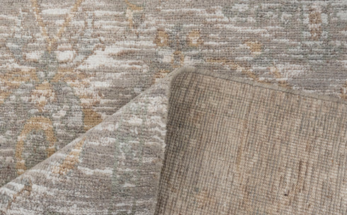 8x10 Taupe White  Abstract Modern  Oushak Turkish Design Hand Knotted Hand Spun Wool Rug #SE-67