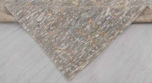 8x10 Taupe White  Abstract Modern  Oushak Turkish Design Hand Knotted Hand Spun Wool Rug #SE-67