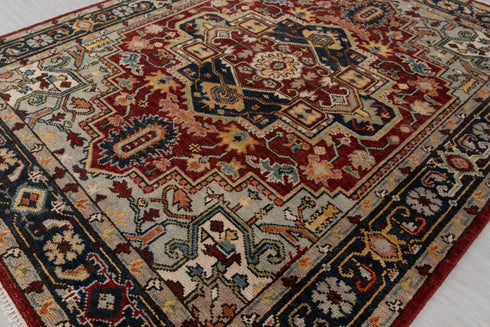 8x10 Rust Navy Mahal Classic Serapi Persian Rug High Quality Hand Knotted 100% WOOL Rug # Se-73