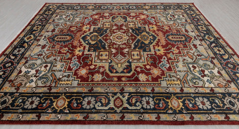 8x10 Rust Navy Mahal Classic Serapi Persian Rug High Quality Hand Knotted 100% WOOL Rug # Se-73
