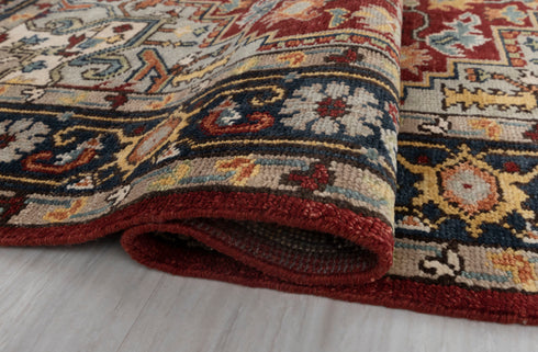 8x10 Rust Navy Mahal Classic Serapi Persian Rug High Quality Hand Knotted 100% WOOL Rug # Se-73