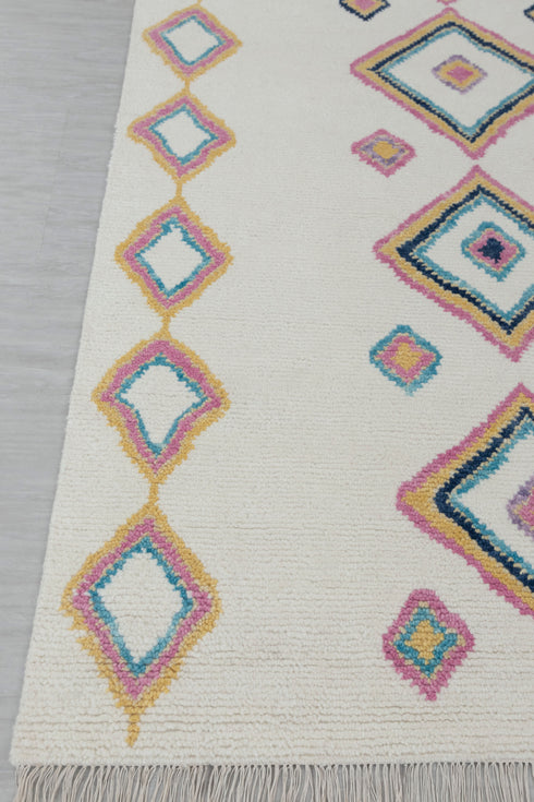 6x9 Moroccan Inspired Azizal Soft Boucherite Bohemian Wool Rug !!No Wool Shedding #2317