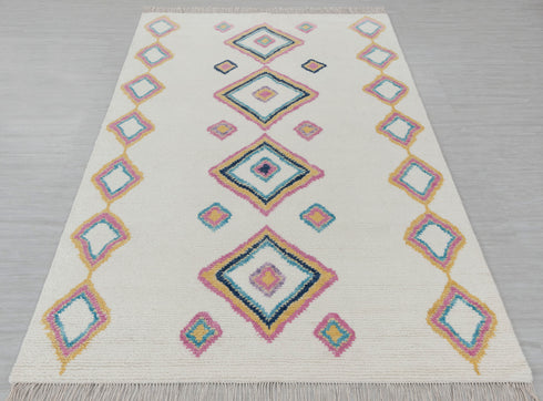 6x9 Moroccan Inspired Azizal Soft Boucherite Bohemian Wool Rug !!No Wool Shedding #2317