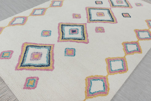 6x9 Moroccan Inspired Azizal Soft Boucherite Bohemian Wool Rug !!No Wool Shedding #2317