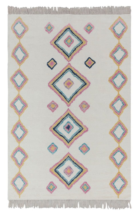 6x9 Moroccan Inspired Azizal Soft Boucherite Bohemian Wool Rug !!No Wool Shedding #2317