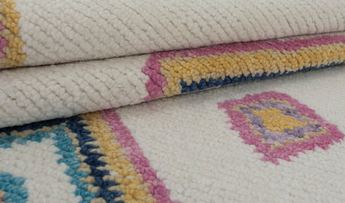 6x9 Moroccan Inspired Azizal Soft Boucherite Bohemian Wool Rug !!No Wool Shedding #2317