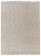 9x12 Ivory Charcoal Zigzag Moroccan Design Beni Ourain Hand Knotted Rug, No Wool Shedding-#355
