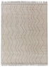 9x12 Ivory Charcoal Zigzag Moroccan Design Beni Ourain Hand Knotted Rug, No Wool Shedding-#355