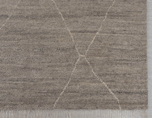 9x12 Moroccan Wool Brown Ivory Beige Beni Ourain Hand Knotted Rug, No Wool Shedding-#2172