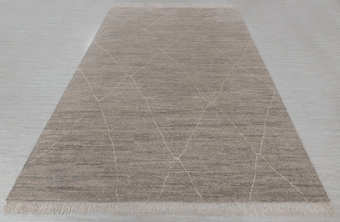 9x12 Moroccan Wool Brown Ivory Beige Beni Ourain Hand Knotted Rug, No Wool Shedding-#2172