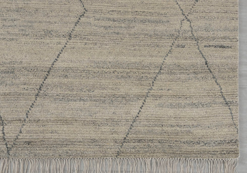 Moroccan Wool Ivory Beige Beni Ourain Hand Knotted Rug, No Wool Shedding-#1805-6x9