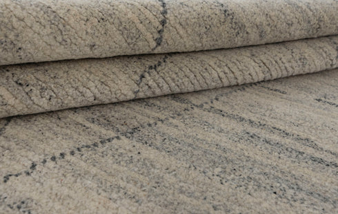 Moroccan Wool Ivory Beige Beni Ourain Hand Knotted Rug, No Wool Shedding-#1805-6x9