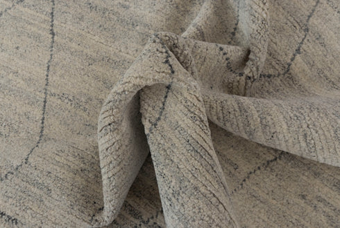 Moroccan Wool Ivory Beige Beni Ourain Hand Knotted Rug, No Wool Shedding-#1805-6x9