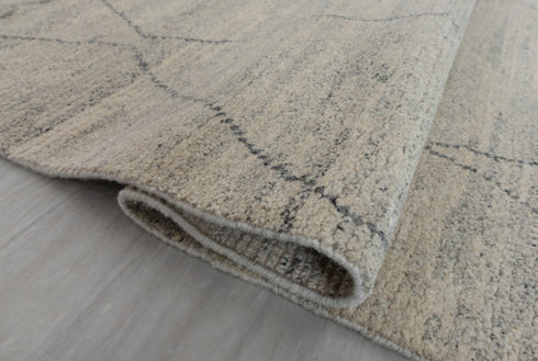 Moroccan Wool Ivory Beige Beni Ourain Hand Knotted Rug, No Wool Shedding-#1805-6x9