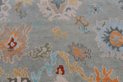 8x10 Grey Hand Knotted Decorative Angora Soft Oushak Turkish Style Wool Ushak,Free Shipping #3228