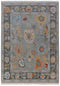 8x10 Grey Hand Knotted Decorative Angora Soft Oushak Turkish Style Wool Ushak,Free Shipping #3228