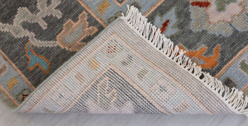 8x10 Grey Hand Knotted Decorative Angora Soft Oushak Turkish Style Wool Ushak,Free Shipping #3228