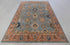 9x12 Blue Gray Rust Modern Classic Oushak Style Hand Knotted Area Rug#3306