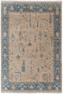 9x12 Tan Blue Washable Rug Modern Turkish Wool Oushak Design Hand Knotted Hand Spun Wool Rug #SE-137