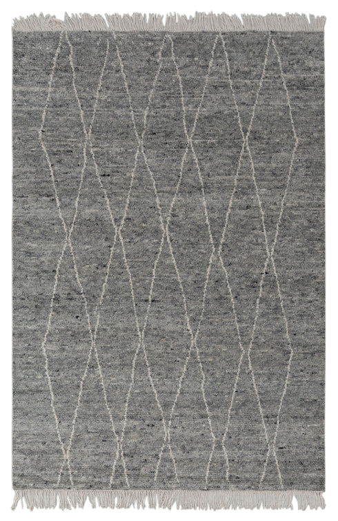 Charcoal Grey White Moroccan Bohemian decor Beni Ourain Rug, Berber rug 10x14....No Wool Shedding.. 380-6x9
