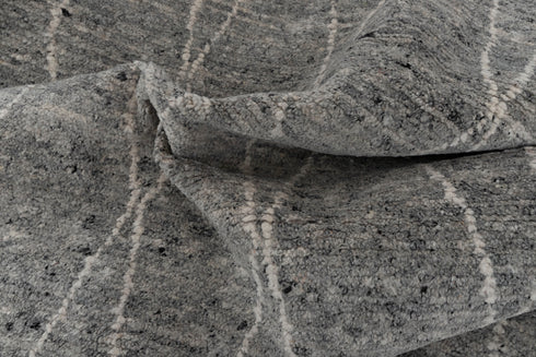 Charcoal Grey White Moroccan Bohemian decor Beni Ourain Rug, Berber rug 10x14....No Wool Shedding.. 380-6x9