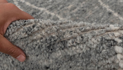 Charcoal Grey White Moroccan Bohemian decor Beni Ourain Rug, Berber rug 10x14....No Wool Shedding.. 380-6x9