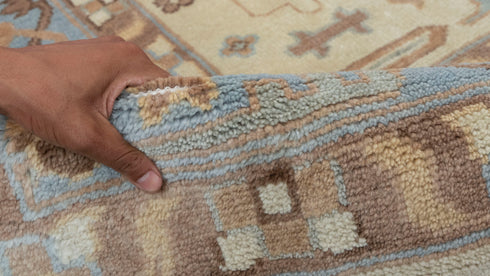 9x12 Blue Cream Pastel Oushak Hand Knotted 100% Wool Rug #Se-104(275x365 Cms.)