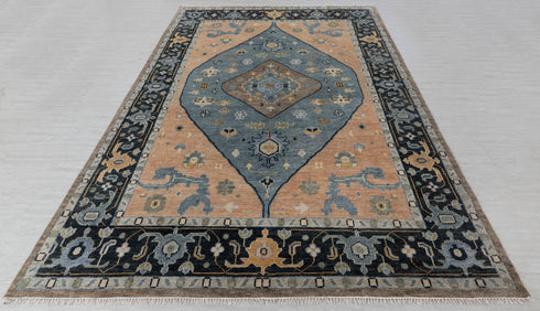 Peach Modern Home Decor Living Rug Soft Shiny Handknotted Wool Rug # Se-108 -9x12