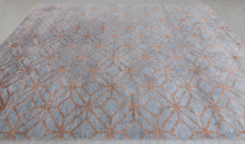 9x12 Area Grey Brown Rug Real Saree Silk Wool Decorative Rug #Se-29(270x360 Cms.)