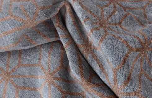 9x12 Area Grey Brown Rug Real Saree Silk Wool Decorative Rug #Se-29(270x360 Cms.)