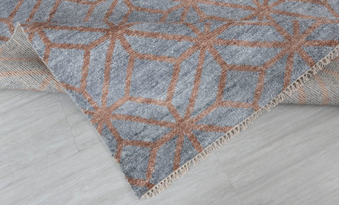 9x12 Area Grey Brown Rug Real Saree Silk Wool Decorative Rug #Se-29(270x360 Cms.)