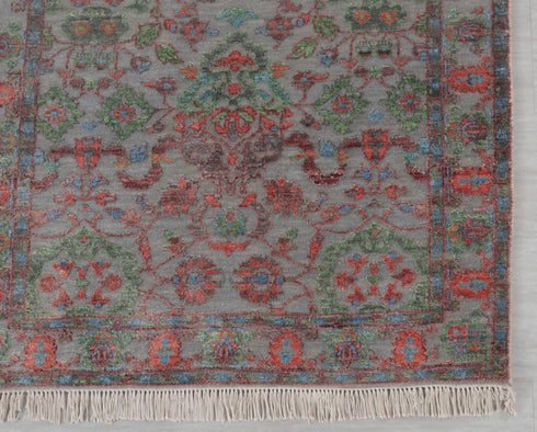 3x5 Rug Transitional Garden Design Rug Modern Handmade Wool & Silk Rug, #712-A,B(90x150 Cms.)