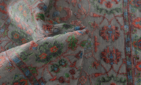 3x5 Rug Transitional Garden Design Rug Modern Handmade Wool & Silk Rug, #712-A,B(90x150 Cms.)