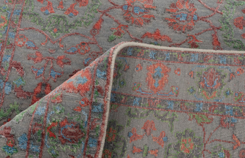 3x5 Rug Transitional Garden Design Rug Modern Handmade Wool & Silk Rug, #712-A,B(90x150 Cms.)