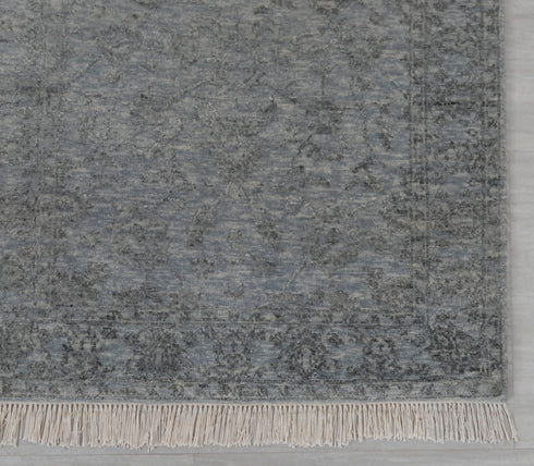 2.6x10 Ft. Charcoal Grey Classic Persian Rug Transitional Modern Rug Wool & Silk Rug 2012-A,B