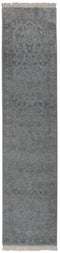 2.6x10 Ft. Charcoal Grey Classic Persian Rug Transitional Modern Rug Wool & Silk Rug 2012-A,B
