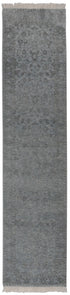 2.6x10 Ft. Charcoal Grey Classic Persian Rug Transitional Modern Rug Wool & Silk Rug 2012-A,B