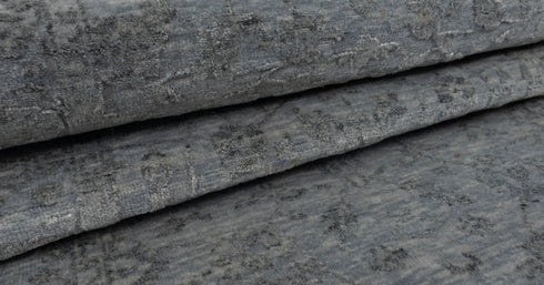 2.6x10 Ft. Charcoal Grey Classic Persian Rug Transitional Modern Rug Wool & Silk Rug 2012-A,B